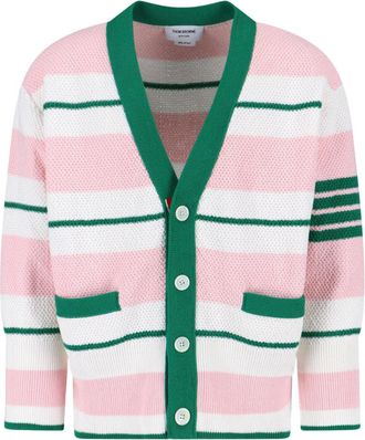Thom Browne Striped Cardigan - Pink