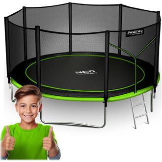 OEM Cama El&aacute;stica De Jard&iacute;n De 404 Cm Con Red Exterior Y Escalera Neo-sport