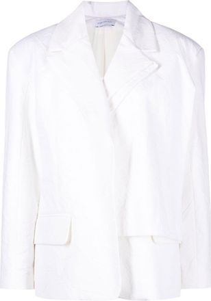 Ioana Ciolacu deconstructed double-breasted blazer - women - Cotton - M - White