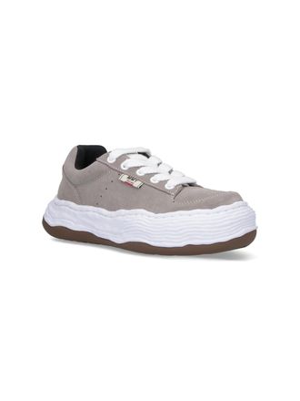 Miharayasuhiro Cow Leather Platform Sneaker - Gray