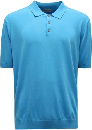 Ballantyne Gebreide Polo Hals Trui Lichtblauw - Heren - V-hals truien - Blauw - S - Truien & Vesten