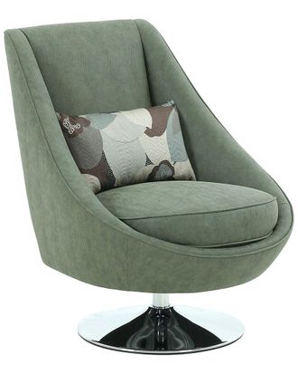 Pasargad Home Noho Collection Swivel Accent Chair With Pillow