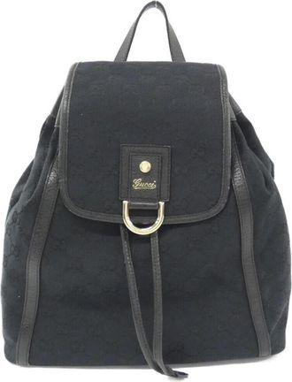 Gucci Black Gg Canvas Backpack (Pre-Owned)