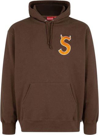SUPREME S Logo hoodie - unisex - Cotton - S - Brown