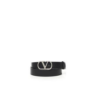 Valentino Garavani Accessoires, Heren, Zwart, 95 CM, Leer, VLogo Signature Riem