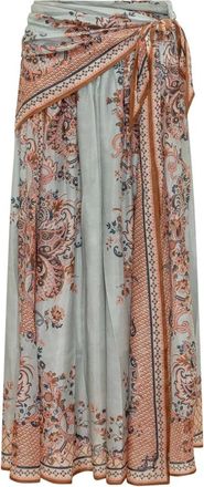 Zimmermann Lange rok met sjaalmotief - Dames - Midirokken - Veelkleurig - S - Rokken