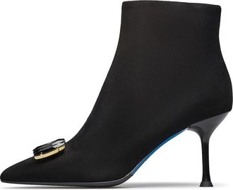 Loriblu Stones Accessoried Enkellaarsjes - Dames - Laarzen met Hak - Zwart - 41 EU - Su&egrave;de - Schoenen