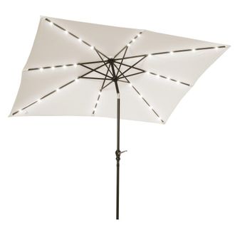 OUTSUNNY Sombrilla de jard&iacute;n 268x205x248 cm crema