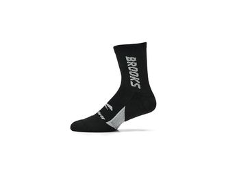 Brooks Ghost Crew Mens No Show Socks Shoes Black/Brooks : LG (US Mens Shoe 9-11.5 - Womens Shoe 10-12.5), Nylon/Spandex