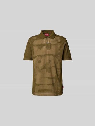 Diesel Poloshirt mit kurzer Knopfleiste in Khaki, Gr&ouml;&szlig;e XL