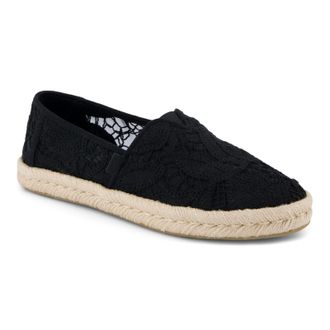 Toms Toms Alpargata Rope 2.0 Shoe Cotton Womens Black Espadrilles - Size UK 7