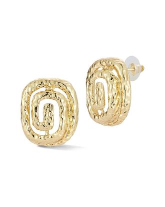 Glaze Jewelry Plated Hammered Swirl Stud Earrings