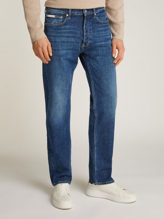 Calvin Klein Jeans Straight-Jeans CALVIN KLEIN JEANS STANDARD STRAIGHT, Herren, Gr. 30, L&auml;nge 34, blau (denim schwarz), Denim/Jeans, Obermaterial: 99% Baumwolle, 1% Elas