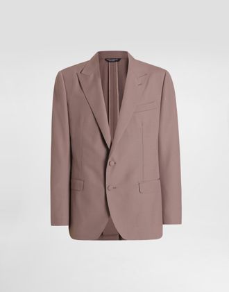 Dolce & Gabbana Single-breasted Wool Poplin Jacket - Man Suits And Blazers Brown 44