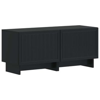 vidaXL Mueble De Tv Negro Madera De Ingenier&iacute;a Vidaxl