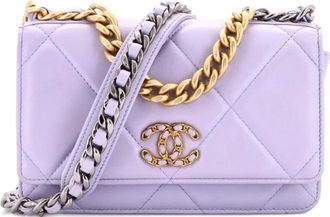 Chanel 19 Wallet on Chain Quilted Lambskin crossbody bag - Viola