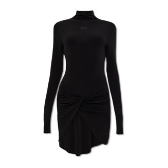 Off-white Short Dresses, female, Black, XS, Dress with logo