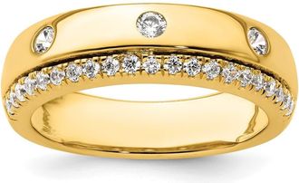 Diamond2Deal 14k Gold Lab Grown Diamond Wedding Band Ring 1/2Ct Clarity- VS Color- D-E