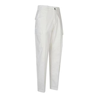 Eleventy Work Elastic Waist Trousers - male - Eleventy - Straight Trousers - White - S - Trousers