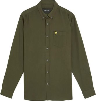 Lyle & Scott LS Geweven Shirts Effen Flanellen Shirt - Heren - Casual Overhemden - Groen - XS - Overhemden