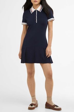 Barbour Hollington Knit Polo Minidress in Navy at Nordstrom, Size 14 Us