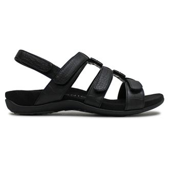 Vionic 44 Amber Synthetic Womens Hook and loop Sandals - Black - Size:UK 4.5