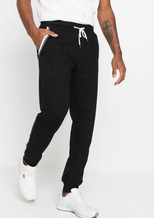 Bonprix Jogginghose BONPRIX, Herren, Gr. 44/46, N-Gr, schwarz, Obermaterial: 100% Baumwolle, unifarben, regular fit, Hosen Jogginghose, aus Baumwolle, mit Ein