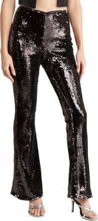 Topshop Sequin Flare Trousers In Black