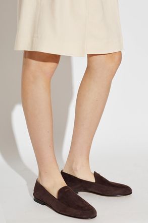 Tod's Loafers Suede Shoes, Womens, Brown