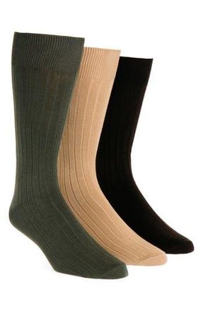 Lorenzo Uomo Assorted 3-Pack Cotton Blend Dress Socks in Taupe at Nordstrom Rack