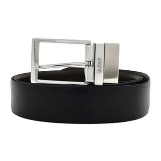 HUGO BOSS Accessoires, Heren, Zwart, ONE Size, Leer, Leren Riem