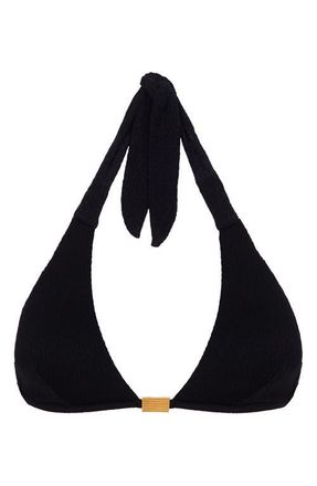 Vix Tammy Mila Halter Bikini Top in Black at Nordstrom, Size X-Large