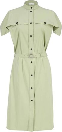 Ferragamo Poplin Shirt Dress - Dames - Shirt Kleedjes - Groen - M - Katoen - Kleedjes