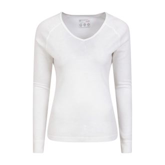 Mountain Warehouse Dames/Dames Merino Wol V Hals Top (Wit)