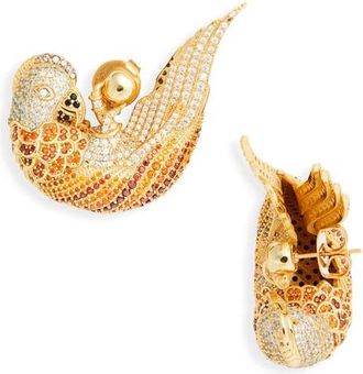 Zimmermann Plume Pav&eacute; Stud Earrings in Gold/red at Nordstrom