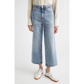 Toteme Rigid Organic Cotton Flare Leg Jeans in Worn Blue at Nordstrom, Size 26 X 30