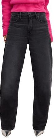 Good American Good Standard Barrel Jeans in Black354 at Nordstrom Rack, Size 8