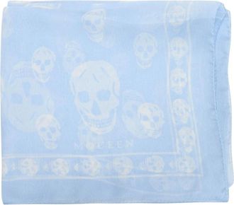 Alexander McQueen Alexander McQueen, Silky Scarves, female, Blue, Size: ONE SIZE Classic Skull Foulard