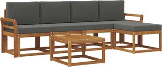 vidaXL Conjunto De Sof&aacute;s De Exterior 6 Uds. Natural Y Antracita Vidaxl