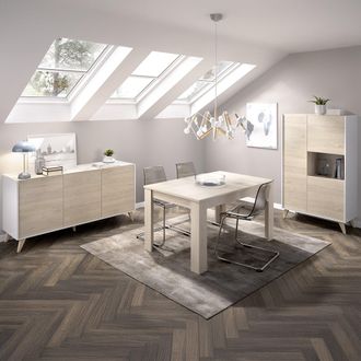 Dmora Conjunto De Muebles De Sala Tifton, Cajones, Modular, 7 Estantes, Roble Marr&oacute;n