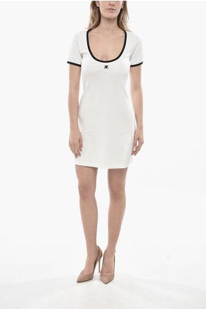 Courr&egrave;ges Cotton Tee Dress With Contrast Hems size L