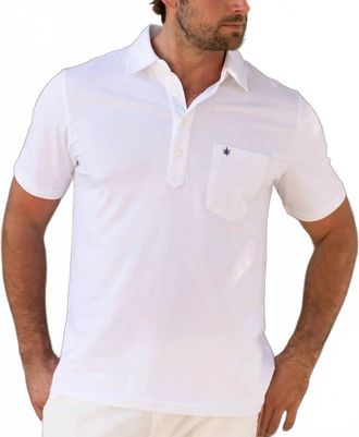 Boast Performance Club Polo In White Navy Leaf