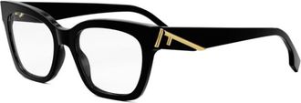 Fendi Glasses, unisex, Black, Size: 52 MM First Oval Optical Frame