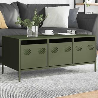Berkfield Home Coffee Table Olive Green 101.5x50x43.5 cm Cold-rolled Steel
