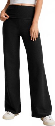 Beyond Yoga Spacedye Foldover Wide Leg Pant In Darkest Night
