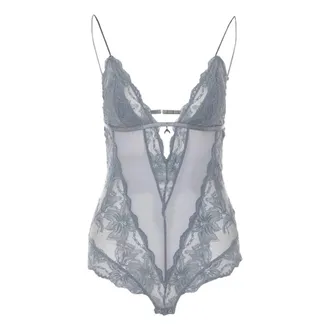Patrizia Pepe Patrizia Pepe, One-piece, female, Gray, Size: S Body in lace and viscose stretch