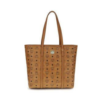 MCM Canvas Tote Bag with Visetos Print - female - MCM - Shopping Bags - Brown - ONE SIZE - Bags