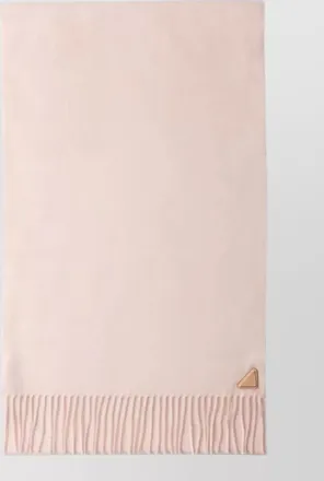 Prada silk cashmere fringed scarf