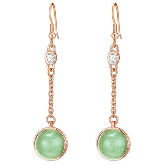 Lulu & Jane Womens Female Drop earring with Swarovski crystals Metal (Alloy) - Rose Gold - One Size