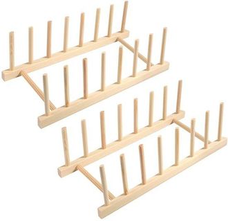 OEM Juego De Soportes De Madera Para Platos - Madera De Pino Sostenible - 2 Piezas